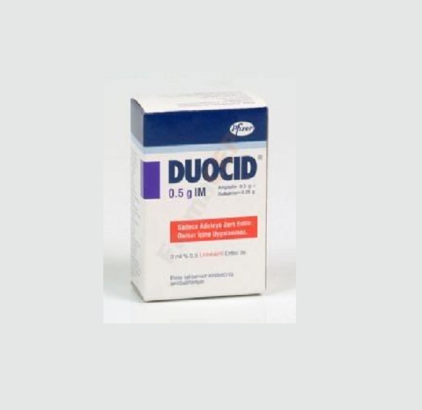 DUOCID 500 mg IM/IV enjektabl toz içeren 1 flakon kutusunun resmi