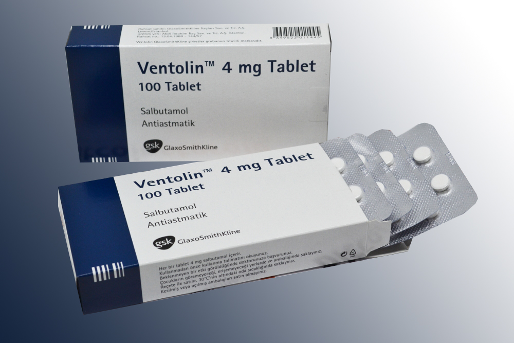 VENTOLIN 4 mg 100 tablet kutusunun resmi