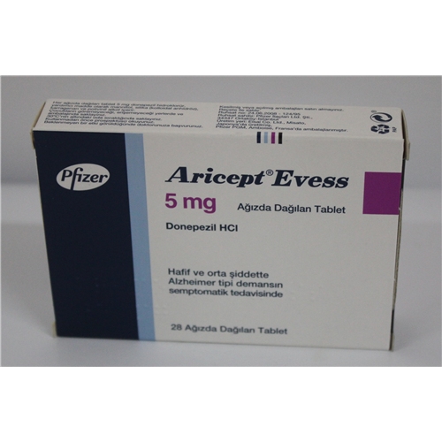 ARICEPT EVESS 5 mg ağızda dağılan tablet, 28 adet kutusunun resmi