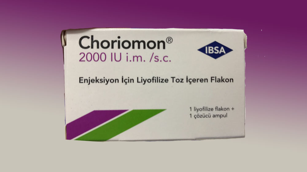CHORIOMON 2000 IU IM/SC enjeksiyon için liyofilize toz içeren 1 flakon kutusunun resmi
