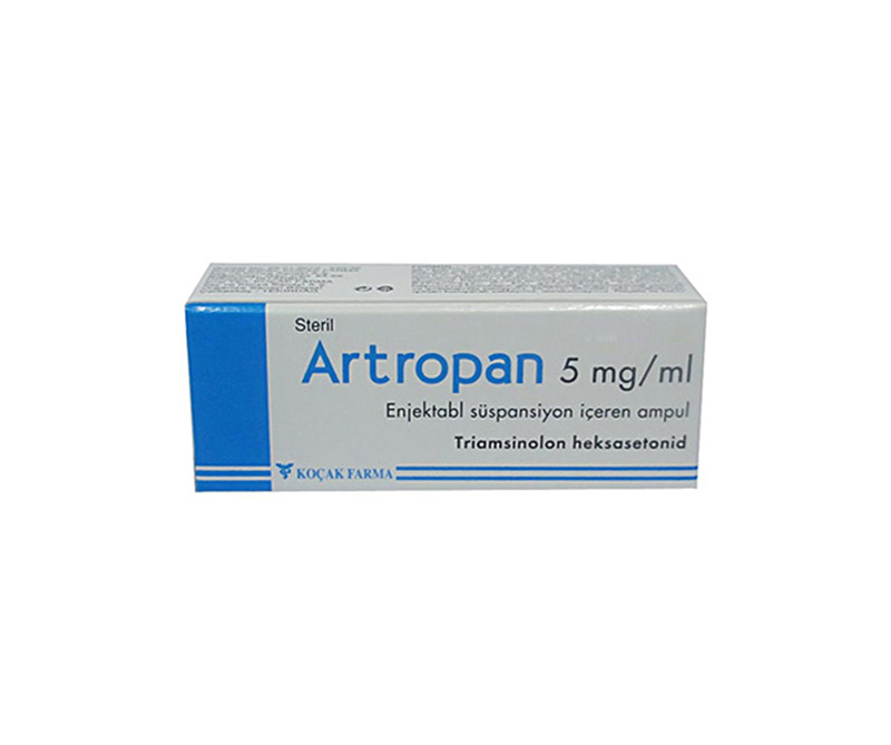 ARTROPAN 5 mg/ml enjeksiyonluk süspansiyon içeren ampul, 10 adet kutusunun resmi