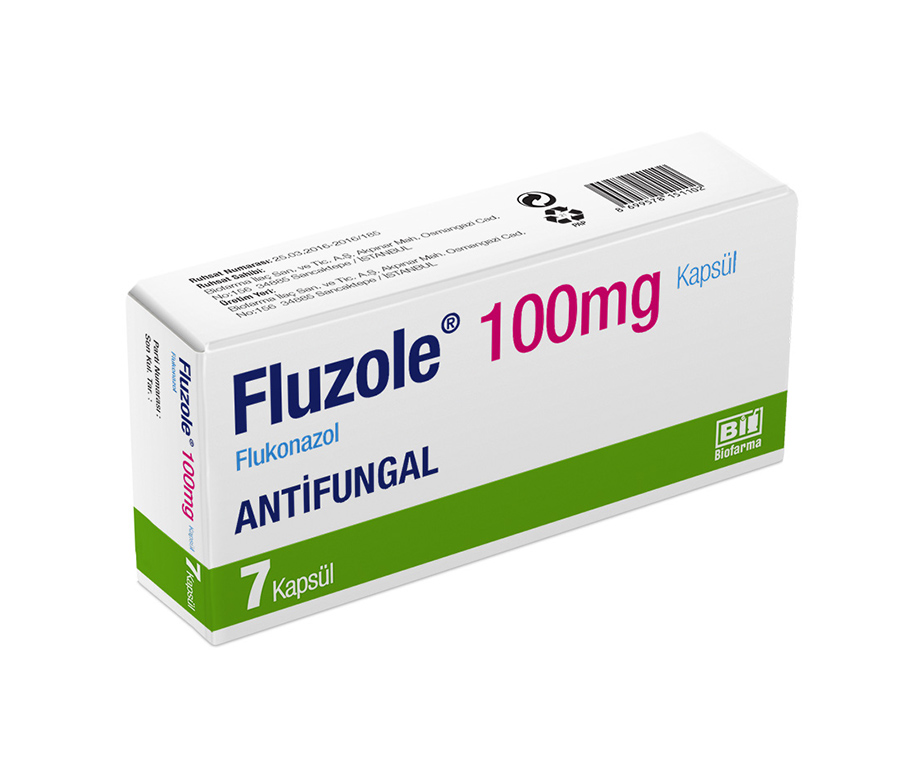 FLUZOLE 100 mg 7 kapsül kutusunun resmi