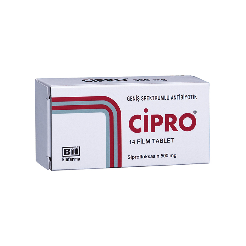 CIPRO 500 mg 14 tablet kutusunun resmi