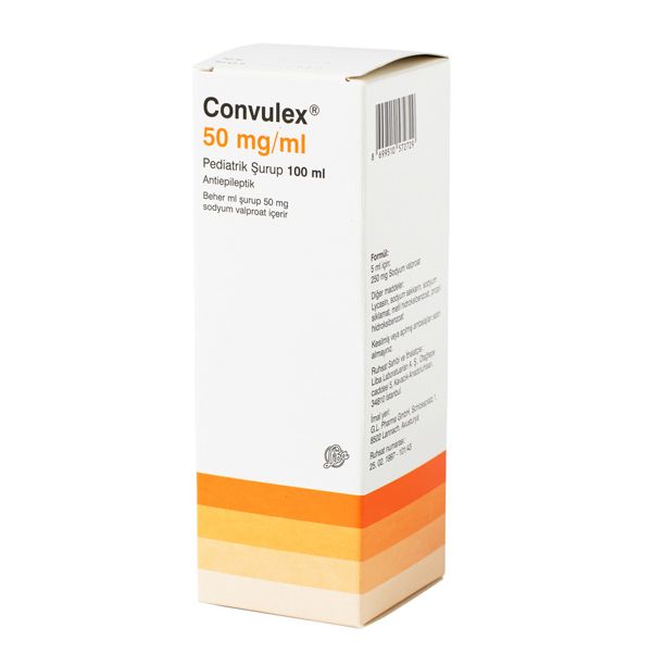 CONVULEX 50 mg 100 ml şurup kutusunun resmi