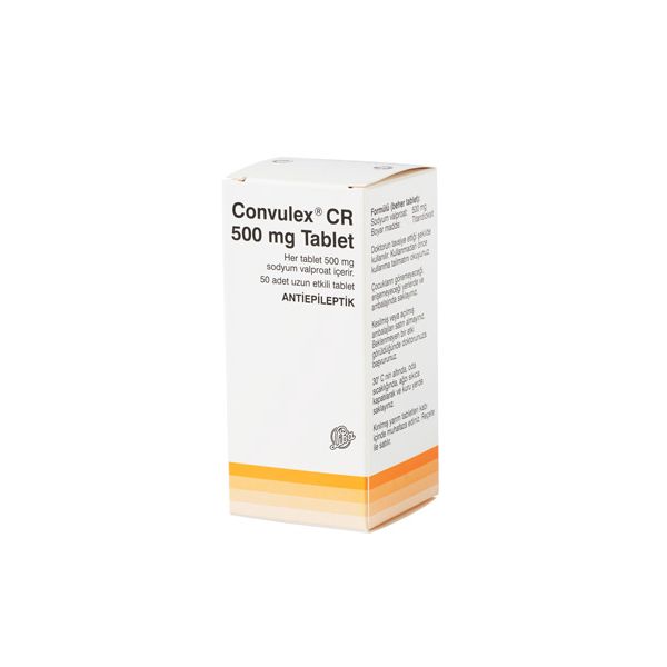 CONVULEX CR 500 mg 50 tablet kutusunun resmi