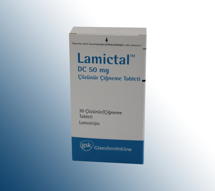 LAMICTAL DC 50 mg çözünür 30 çiğneme tableti kutusunun resmi
