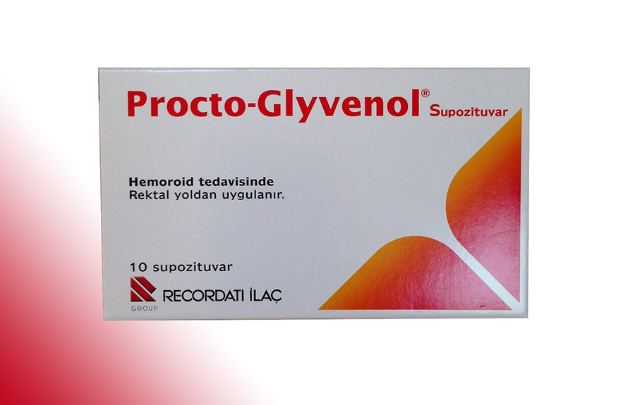 PROCTO-GLYVENOL 400+40 mg 10 supozituar kutusunun resmi