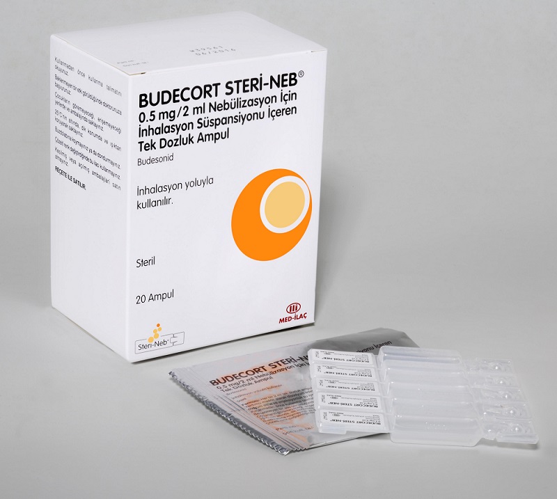 BUDECORT STERI-NEB 0.25 mg/ml nebulizasyon için inhalasyon süspansiyonu içeren tek dozluk 20 ampül kutusunun resmi
