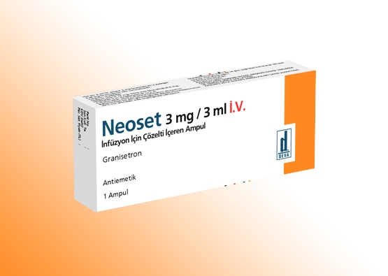 NEOSET 3 mg/3 ml IV infüzyon çözeltisi içeren 1 ampül kutusunun resmi