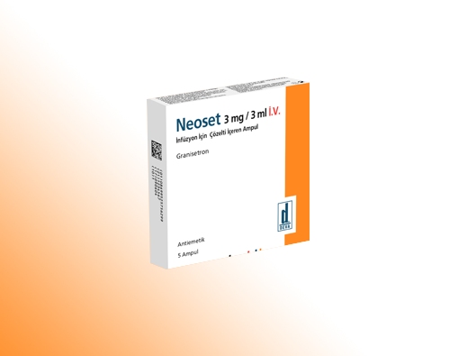 NEOSET 3 mg/3 ml IV infüzyon çözeltisi içeren 5 ampül kutusunun resmi