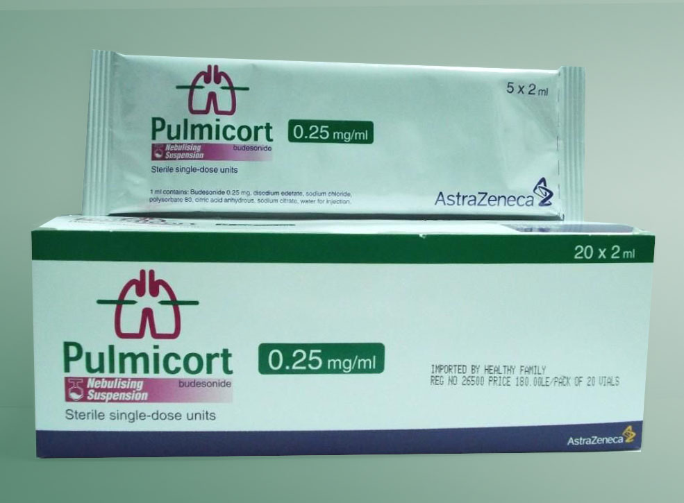 PULMICORT 0.25 mg/mL nebülizer süspansiyon, 2 ml X 20 Ampul kutusunun resmi