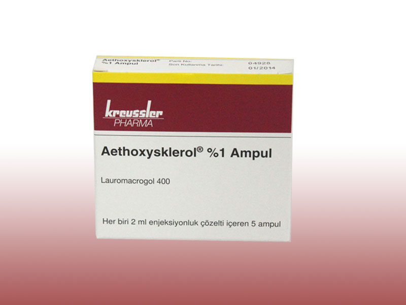 AETHOXYSKLEROL % 1 20 mg 2 ml 5 ampül kutusunun resmi