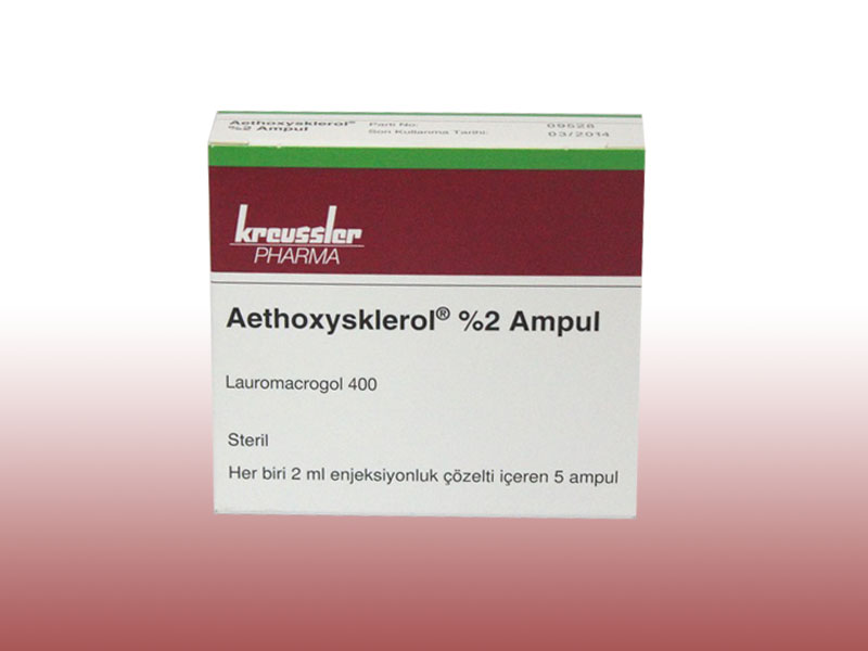 AETHOXYSKLEROL %2 40 mg 2 ml 5 ampül kutusunun resmi