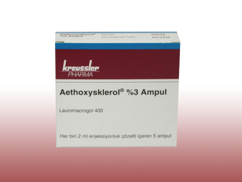 AETHOXYSKLEROL %3 60 mg 2 ml 5 ampül kutusunun resmi