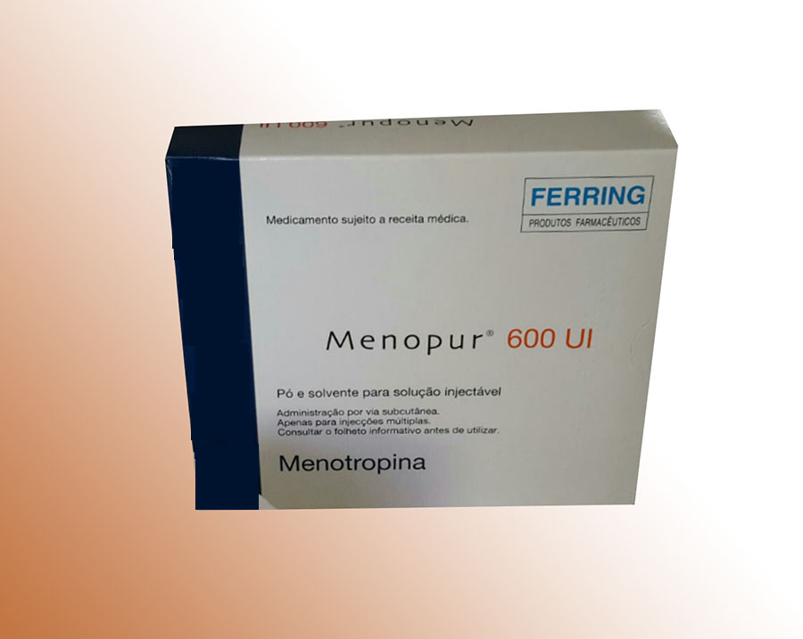 MENOPUR 600 IU MULTI doz için SC enj.çöz.tozu içeren flakon ve kullanıma hazır enjektör  kutusunun resmi