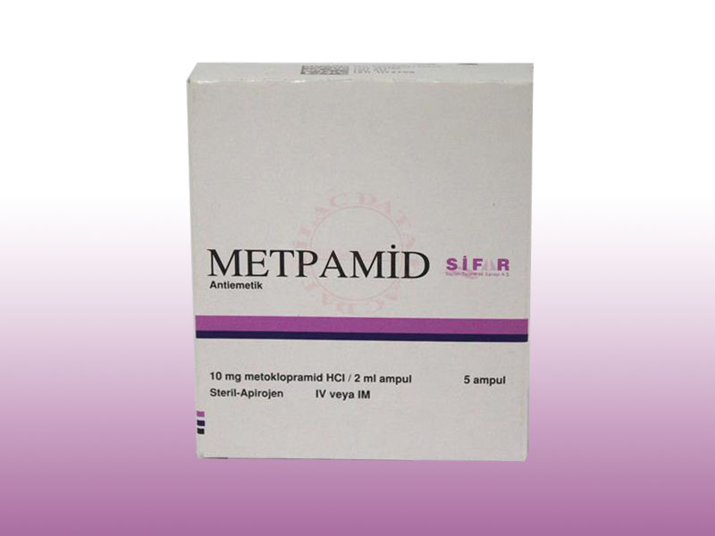 METPAMİD 10 mg 5 ampül kutusunun resmi