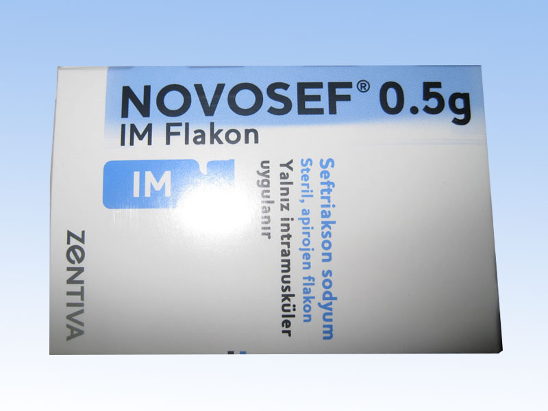 NOVOSEF 500 mg IM 1 flakon kutusunun resmi