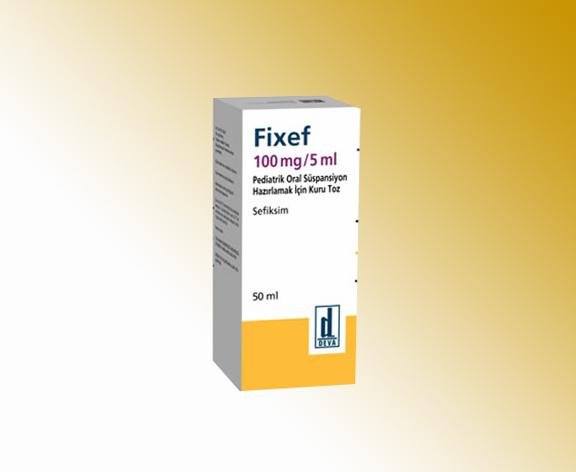 FIXEF 100 mg/5 ml pediatrik oral süspansiyon, 50 ml kutusunun resmi