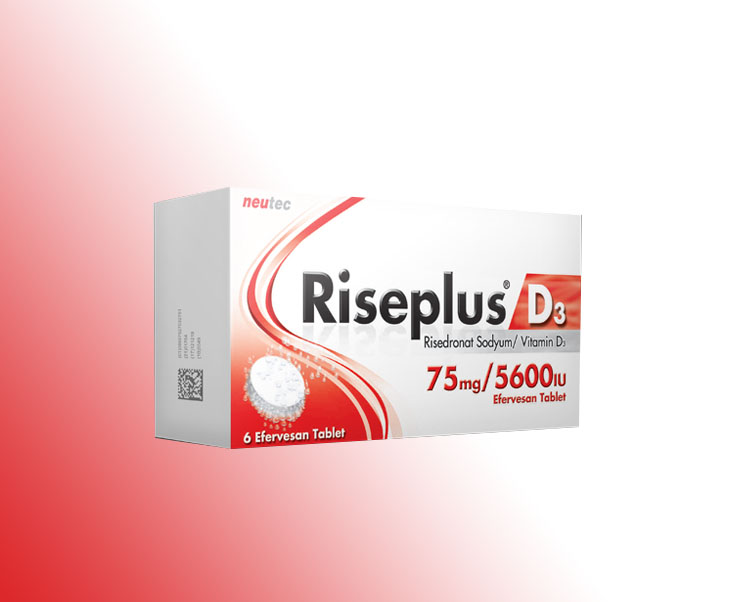 RİSEPLUS D3 75 mg/5600 IU 6 efervesan tablet kutusunun resmi
