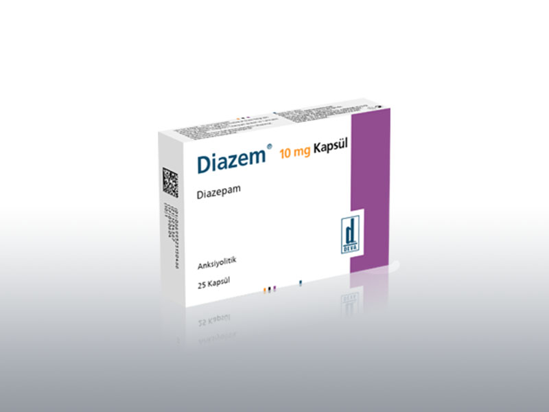 DIAZEM 10 mg 25 kapsül kutusunun resmi
