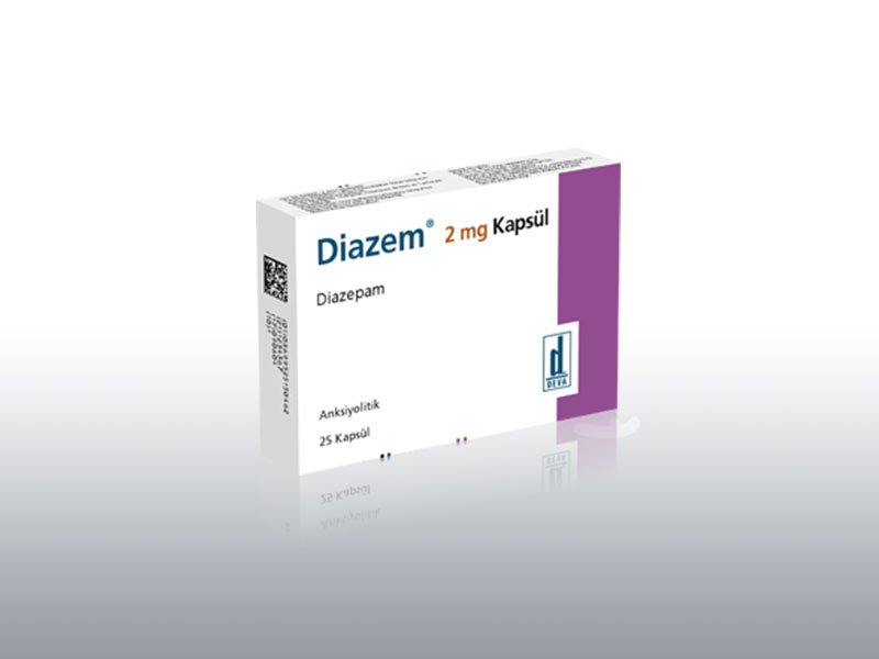 DIAZEM 2 mg 25 kapsül kutusunun resmi