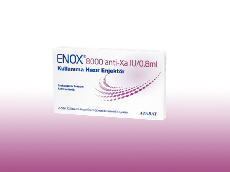 ENOX 8000 ANTI-XA IU/0.8 ml 2 kullanıma hazır enjektör  kutusunun resmi