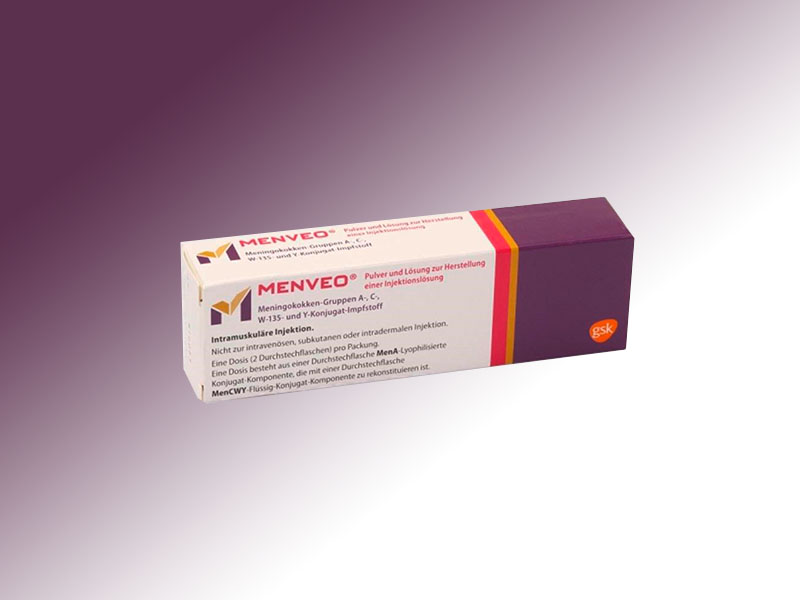 MENVEO 0.5ml IM enjeksiyonluk çözelti hazırlamak için liyofilize toz içeren 5 flakon kutusunun resmi