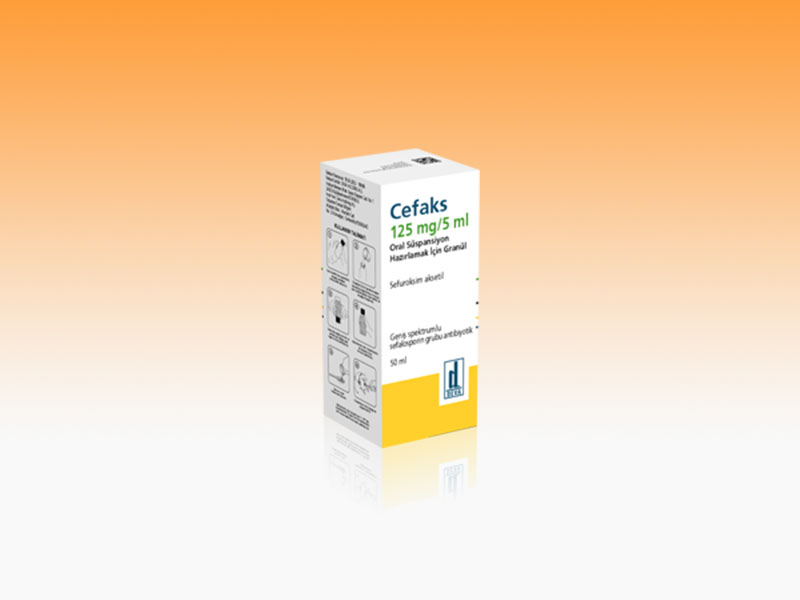 CEFAKS 125 mg/5 ml 50 ml oral süspansiyon hazırlamak için granül kutusunun resmi