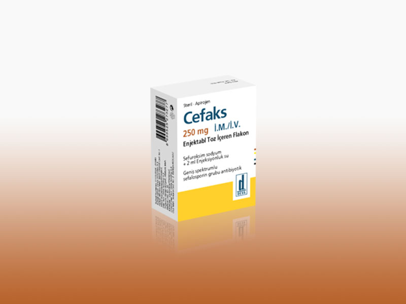 CEFAKS 250 mg IV/IM enjektabl toz içeren 1 flakon kutusunun resmi