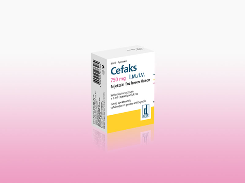 CEFAKS 750 mg IV/IM enjeksiyonluk çözelti hazırlamak için toz ve çözücü kutusunun resmi