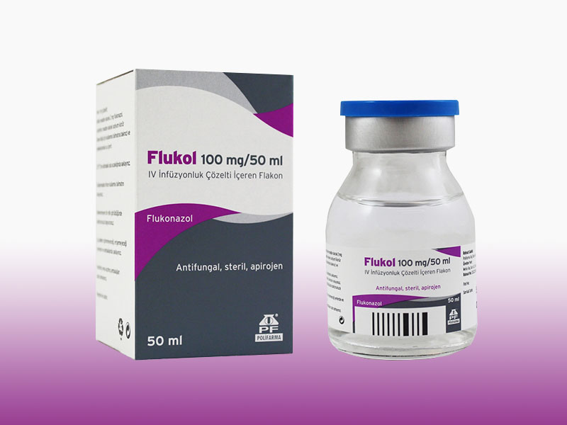 FLUKOL 100mg/50 ml IV infüzyonluk çözelti içeren 1 flakon kutusunun resmi