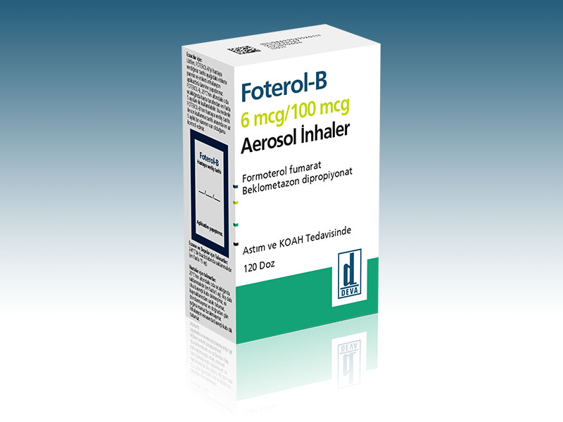 FOTEROL-B 6 mcg/100 mcg aerosol inhaler 120 doz kutusunun resmi